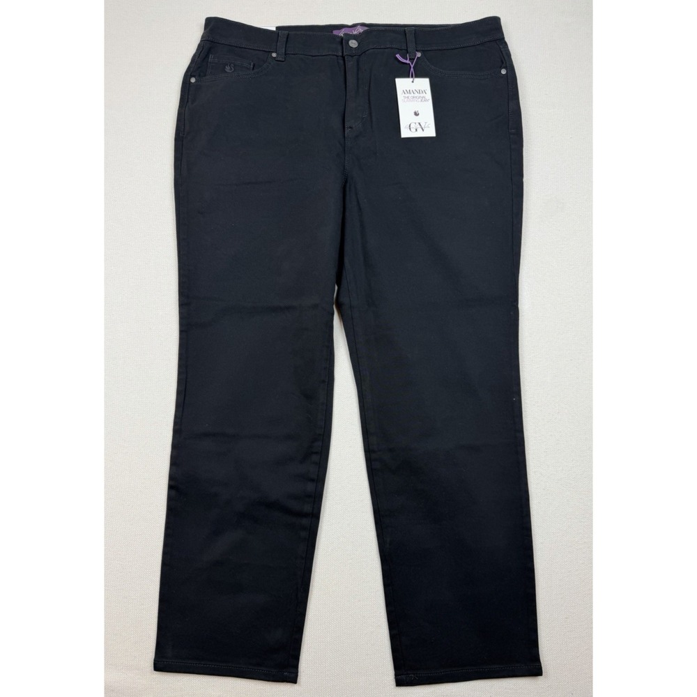 Gloria Vanderbilt High-Rise Amanda Jeans NWT Size 18W Average Tapered Leg Black